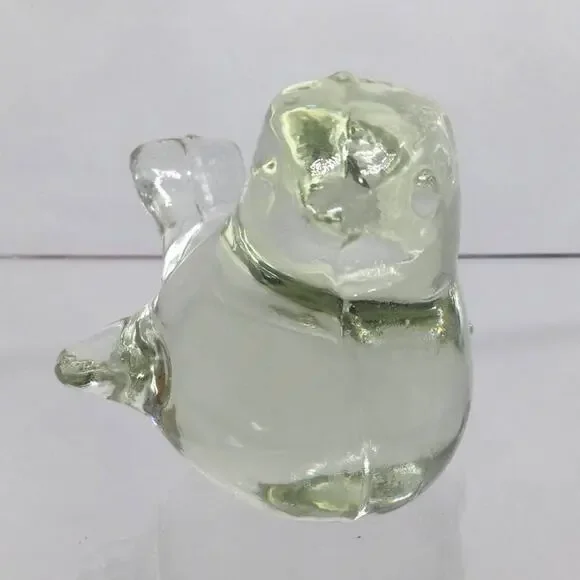 Handmade Art Glass Clear Bird Figurine Paperweight - Picture 4 of 6